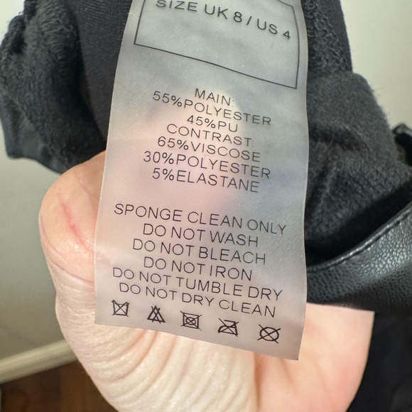 Maniere De Voir Faux Leather Pants Buckle Pants Moto Black Women Size 4 US 8 UK - Picture 6 of 13